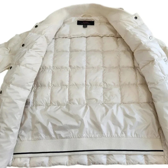 Vtg Trina Turk DUCK DOWN Puff Snap Jacket, Cream/White, Women's Small - Picture 6 of 13